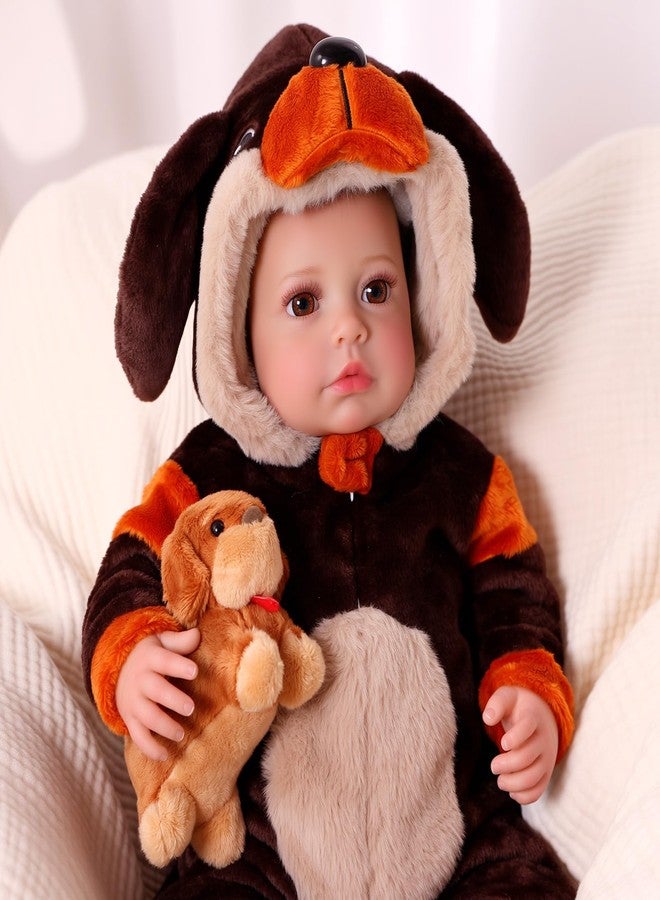 BABESIDE Lifelike Reborn Baby Dolls Carina - 20 Inch Realistic Baby Doll Girl with Cute Dog Costume (Puppy Doll Included) Soft Body Real Life Baby Doll, Gift for Girls 3+ Years Old and Collectors - Image 5